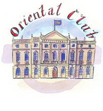 Load image into Gallery viewer, Oriental Club on Elizabeth Line Tea Towel
