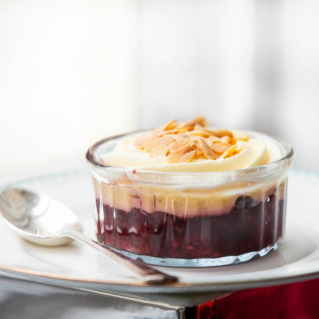 English Sherry Trifle with Almond Flakes for Two
